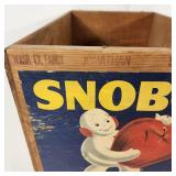 Vintage SNOBOY Wooden Crate 19.5" X 12" Great Condition