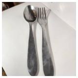 Large Decorative Metal Fork And Spoon Kitchen Decoration Good Condition