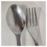 Large Decorative Metal Fork And Spoon Kitchen Decoration Good Condition