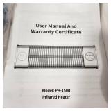 New Open Box Patio Heater Model PH-150R 120V 26 x 5.5 x 9 inch Black