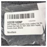 New Open Box HKZ Custom Fit Corolla Cross Leather Car Seat Covers Full Set For 2021 2022 2023 Toyota Corolla Cross Black