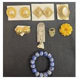Collection of Vintage Jewelry Including Necklaces, Earrings, and Brooches - display not inc
