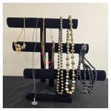 Collection of Costume Jewelry: Necklaces, Earrings, Bracelets, and Holiday Brooches - display not inc