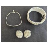 Elegant Set of Fashion Jewelry with Bracelets, Earrings, and Necklace - display not inc