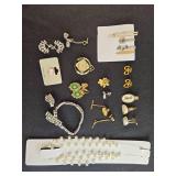 Collection of Jewelry and Accessories Including Necklace, Bracelet, Earrings, Tie Clips & Cuff Links - display not inc