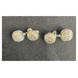 VTG Elegant Silver Tone Filigree Necklace & Earring Set - display not inc