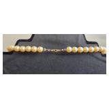 Set of VTG Beaded Necklaces with Floral and Pearl Like Accents - display not inc