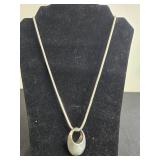 Set of Silver-Tone Necklaces with Love Pendant and Teardrop Crystal - display not inc