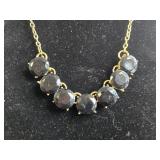 Gold Tone Necklace with Black Bead Accents - display not inc