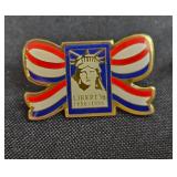 Collection of Assorted Vintage Enamel and Metal Pins Including Disney and Commemorative Designs