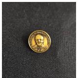 Assorted Political Medallion Pins and Italian Mosaic Pin Made in Italy