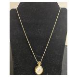 Elegant Two Bracelet Set with Roman Numeral Pendant Watch Necklace (untested) - display not inc