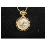 Elegant Two Bracelet Set with Roman Numeral Pendant Watch Necklace (untested) - display not inc