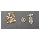 Collection of Vintage Jewelry Featuring Necklace, Bracelet, Earrings, Brooch & Pendant - display not inc