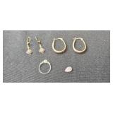 Collection of Vintage Jewelry Featuring Necklace, Bracelet, Earrings, Brooch & Pendant - display not inc