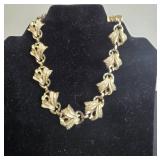 Set of Jewelry with Gemstone Owl Necklace, Beaded Necklace, and Gold-Toned Bracelet - display not inc