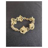 Set of Jewelry with Gemstone Owl Necklace, Beaded Necklace, and Gold-Toned Bracelet - display not inc