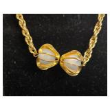 Vintage Butterfly Motif Pearl Like Necklace and Earring Set & More! - display not inc