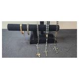 Collection of Necklaces and Bracelets with Cross Pendants - display not inc