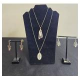 Elegant Jewelry Set Including Necklaces & Earrings - display not inc