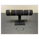 Collection of Assorted Bracelets in Gold and Silver Tones - display not inc