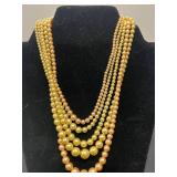 Vintage Deltah Multistrand Faux Pearl Necklace with Original Case - display not inc