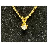 Elegant Gold Tone Necklace and Earring Set with Silver Tone Jewelry Box - display not inc