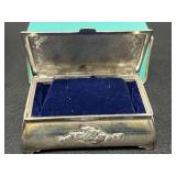 Elegant Gold Tone Necklace and Earring Set with Silver Tone Jewelry Box - display not inc