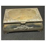 Elegant Gold Tone Necklace and Earring Set with Silver Tone Jewelry Box - display not inc