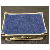 Elegant Gold Tone Necklace and Earring Set with Silver Tone Jewelry Box - display not inc