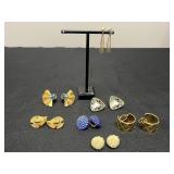 Collection of Vintage Clip-On Earrings in Various Designs - display not inc