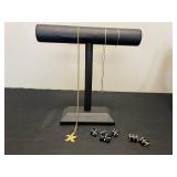 Collection of Gold-Tone Jewelry: Necklace, Earrings, and Accessories - display not inc