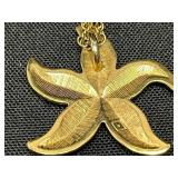 Collection of Gold-Tone Jewelry: Necklace, Earrings, and Accessories - display not inc