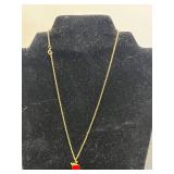 Set of Avon Gold-Tone Jewelry: Ice Cream Necklace, Apple Necklace, and Strawberry Earrings - display not inc