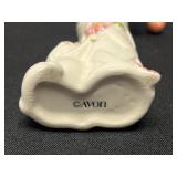 Set of Avon 1980s Ceramic Bunny Figurines and Decor Pieces