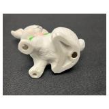 Set of 3 Ceramic Bunny Figurines with Floral Collars