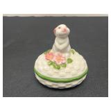 Set of 3 VTG Avon Ceramic Rabbit Candle Holders and Trinket Box