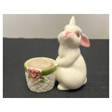 Set of 3 VTG Avon Ceramic Rabbit Candle Holders and Trinket Box