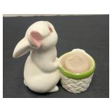 Set of 3 VTG Avon Ceramic Rabbit Candle Holders and Trinket Box