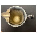 Vintage Ornate Silver-Plated Footed Pitcher with Lion Detail