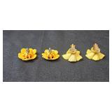 Colorful Floral Beaded Necklace and Earrings Set - display not inc