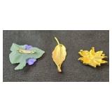 Collection of Vintage Brooches and Rings (approx sz 8) Gemstones