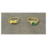 Collection of Vintage Brooches and Rings (approx sz 8) Gemstones