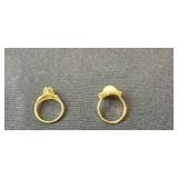 Collection of Vintage Brooches and Rings (approx sz 8) Gemstones