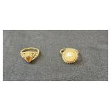 Collection of Vintage Brooches and Rings (approx sz 8) Gemstones