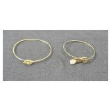 Assorted Set of Gold Tone and Silver-Toned Bangles and Bracelets - display not inc