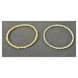 Assorted Set of Gold Tone and Silver-Toned Bangles and Bracelets - display not inc