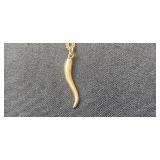 Collection of Gold-Tone Finish Necklaces with Various Pendants - display not inc