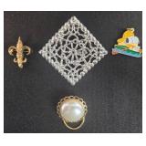 Assorted Lot of Necklaces, Brooches, and Earrings - display not inc