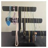 Assorted Lot of Necklaces, Brooches, and Earrings - display not inc